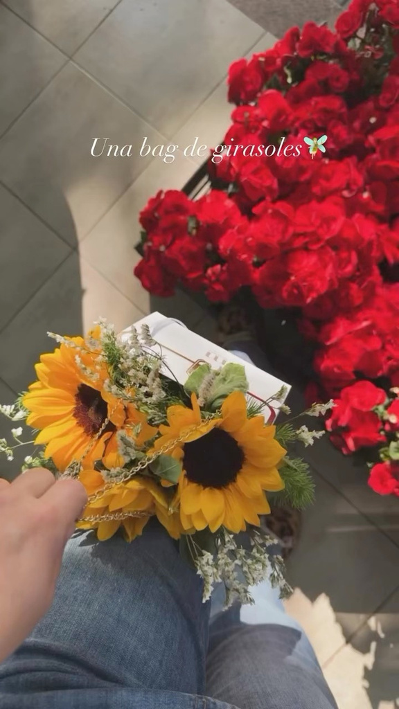 Cartera chica con girasoles